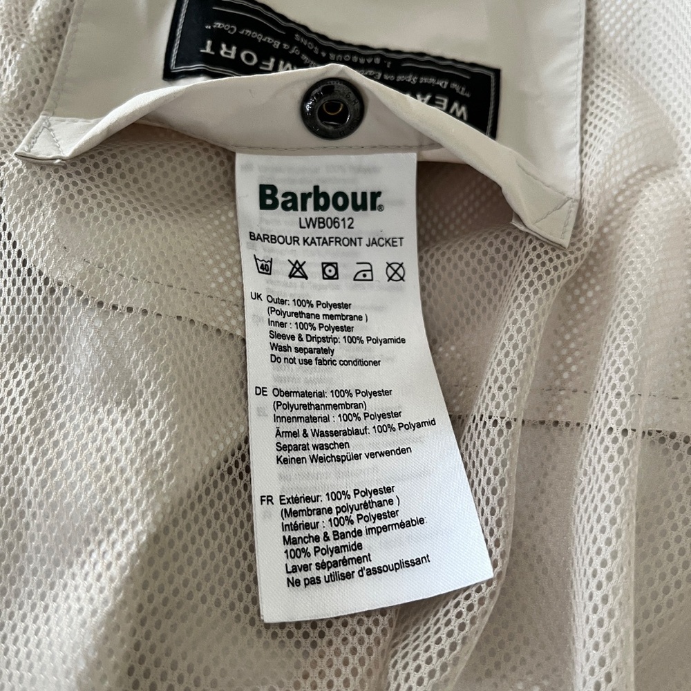 Barbour Katafront Jacket Vented, Hide-away Hood Color: Mist - Picture 10 of 12